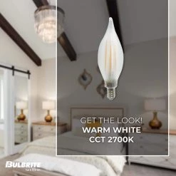 40-Watt Equivalent C11 Dimmable E12 LED Spunlite Light Bulb 2700K in Satin (4-Pack) by Bulbrite -Deals Bulbrite Store bulbrite led light bulbs 862785 4f 1000