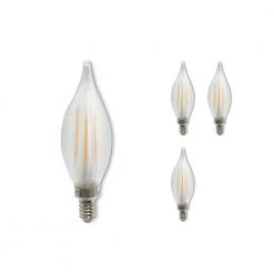40-Watt Equivalent C11 Dimmable E12 LED Spunlite Light Bulb 2700K in Satin (4-Pack) by Bulbrite