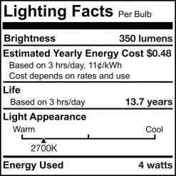 40-Watt Equivalent C11 Dimmable E12 LED Spunlite Light Bulb 2700K in Satin (4-Pack) by Bulbrite -Deals Bulbrite Store bulbrite led light bulbs 862785 fa 1000