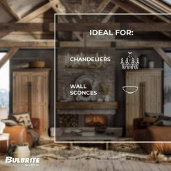 40-Watt Equivalent C11 Dimmable E12 LED Spunlite Light Bulb 2100K in Amber (4-Pack) by Bulbrite -Deals Bulbrite Store bulbrite led light bulbs 862786 44 1000