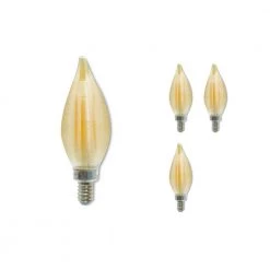 40-Watt Equivalent C11 Dimmable E12 LED Spunlite Light Bulb 2100K in Amber (4-Pack) by Bulbrite