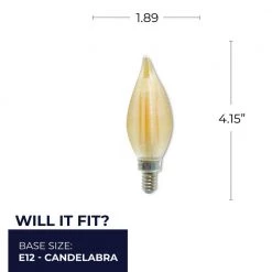 40-Watt Equivalent C11 Dimmable E12 LED Spunlite Light Bulb 2100K in Amber (4-Pack) by Bulbrite -Deals Bulbrite Store bulbrite led light bulbs 862786 76 1000