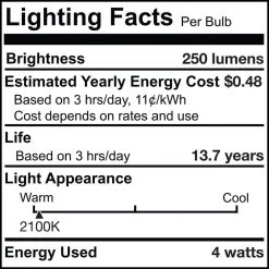 40-Watt Equivalent C11 Dimmable E12 LED Spunlite Light Bulb 2100K in Amber (4-Pack) by Bulbrite -Deals Bulbrite Store bulbrite led light bulbs 862786 fa 1000