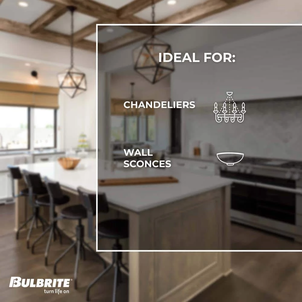 40-Watt Equivalent C15 Dimmable E26 LED Spunlite Light Bulb 2700K in Satin Finish (4-Pack) by Bulbrite 7 40-Watt Equivalent C15 Dimmable E26 LED Spunlite Light Bulb 2700K in Satin Finish (4-Pack) by Bulbrite - Image 5