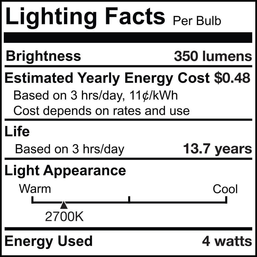 40-Watt Equivalent C15 Dimmable E26 LED Spunlite Light Bulb 2700K in Satin Finish (4-Pack) by Bulbrite 8 40-Watt Equivalent C15 Dimmable E26 LED Spunlite Light Bulb 2700K in Satin Finish (4-Pack) by Bulbrite - Image 6