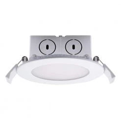 4 in. Warm White Light New Construction or Remodel IC Rated Integrated with J-Box LED Recessed Flat Downlight by Bulbrite
