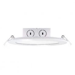 6 in. Warm White New Construction or Remodel IC Rated Recessed Integrated LED Kit with J-Box LED Flat Downlight (2-Pack) by Bulbrite