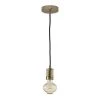 1-Light Warm Gold Contemporary Pendant Socket and Canopy with Incandescent 40W BT27 Nostalgic Loop Light Bulb by Bulbrite