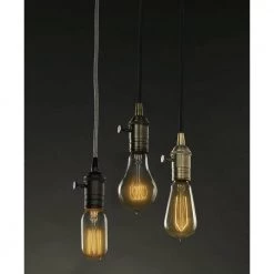 1-Light Gunmetal Vintage Pendant Socket and Canopy with Incandescent 40W T14 Nostalgic Thread Light Bulb by Bulbrite 13 1-Light Gunmetal Vintage Pendant Socket and Canopy with Incandescent 40W T14 Nostalgic Thread Light Bulb by Bulbrite -Deals Bulbrite Store gunmetal bulbrite chandeliers 810095 fa 1000