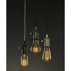 1-Light Warm Gold Vintage Pendant Socket and Canopy with Incandescent 60W Pear Shaped Grand Nostalgic Light Bulb by Bulbrite -Deals Bulbrite Store warm gold bulbrite chandeliers 810107 fa 1000