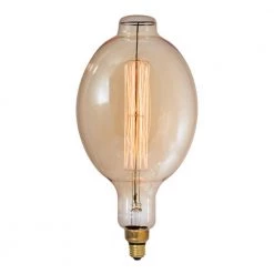 1-Light Warm Gold Contemporary Pendant Socket and Canopy with Incandescent 60-Watt BT Shaped Grand Nostalgic Light Bulb by Bulbrite -Deals Bulbrite Store warm gold bulbrite chandeliers 810108 1f 1000
