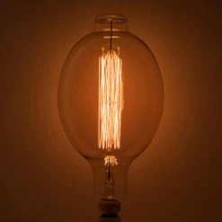1-Light Warm Gold Contemporary Pendant Socket and Canopy with Incandescent 60-Watt BT Shaped Grand Nostalgic Light Bulb by Bulbrite -Deals Bulbrite Store warm gold bulbrite chandeliers 810108 44 1000