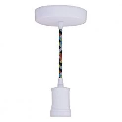 1-Light White Contemporary Pendant Socket and Canopy with LED 7-Watt ST18 Filament Light Bulb by Bulbrite -Deals Bulbrite Store white bulbrite chandeliers 810100 4f 1000