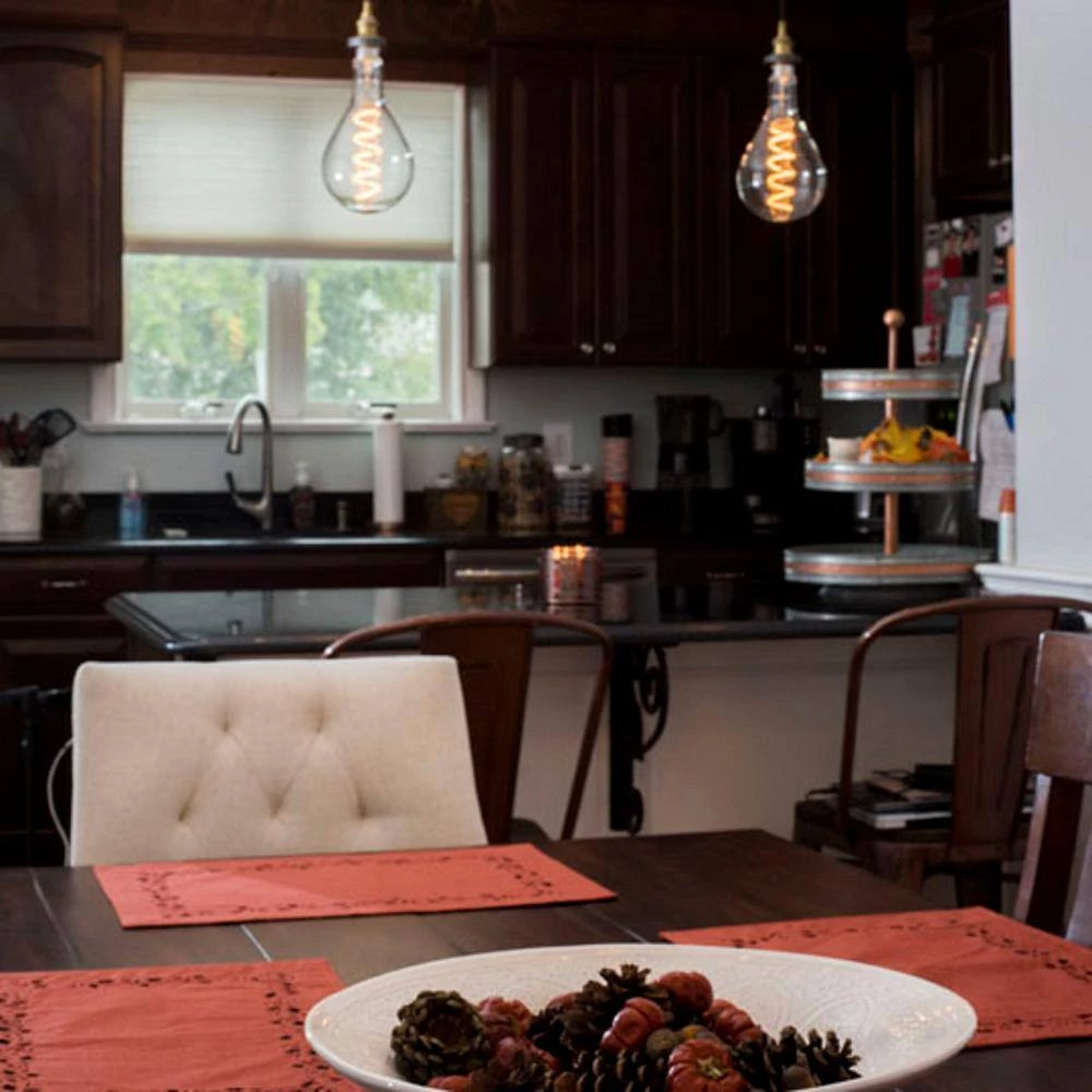 1-Light White Contemporary Pendant Socket and Canopy with LED 4-Watt Pear Shaped Grand Nostalgic Light Bulb by Bulbrite 7 1-Light White Contemporary Pendant Socket and Canopy with LED 4-Watt Pear Shaped Grand Nostalgic Light Bulb by Bulbrite - Image 5