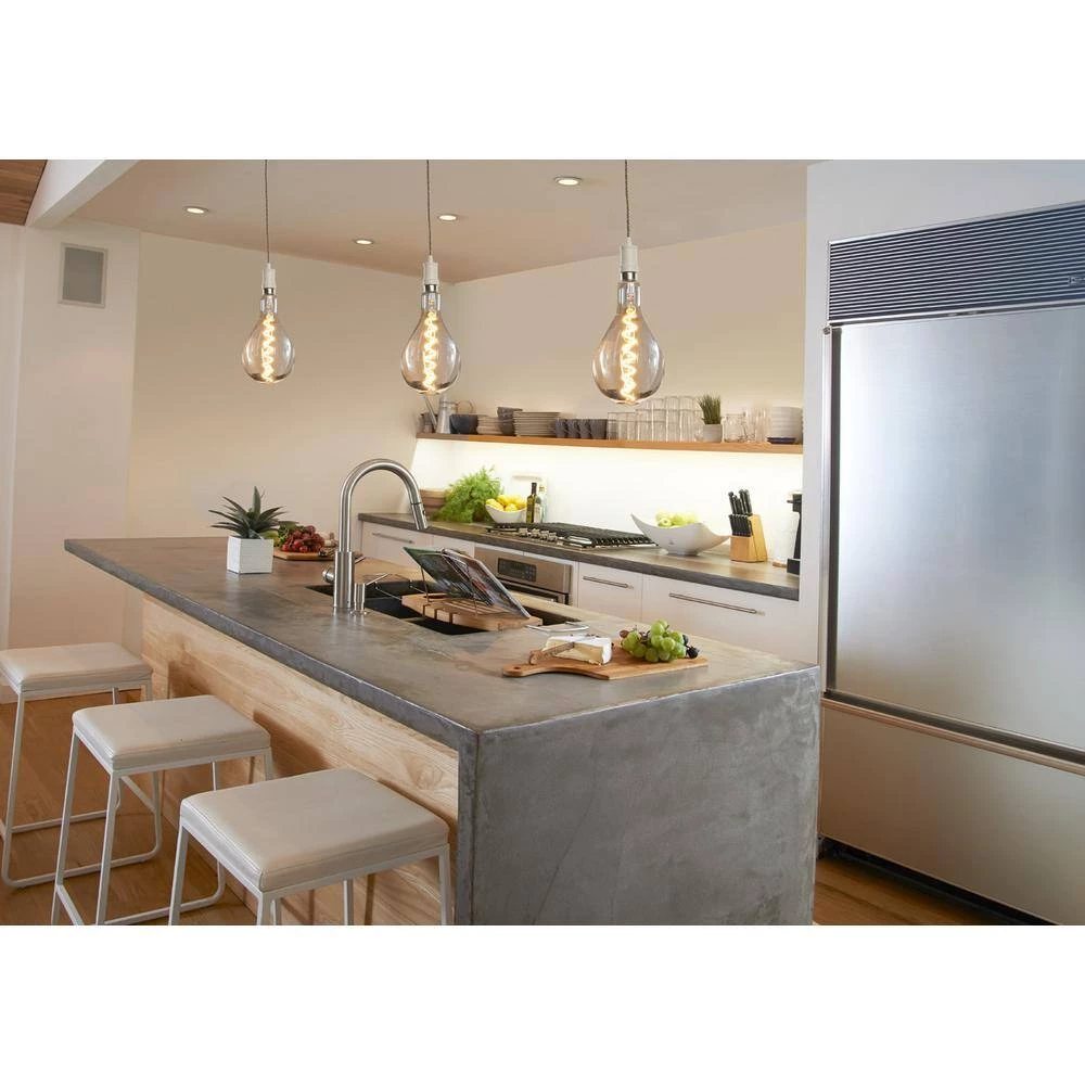 1-Light White Contemporary Pendant Socket and Canopy with LED 4-Watt Pear Shaped Grand Nostalgic Light Bulb by Bulbrite 8 1-Light White Contemporary Pendant Socket and Canopy with LED 4-Watt Pear Shaped Grand Nostalgic Light Bulb by Bulbrite - Image 6