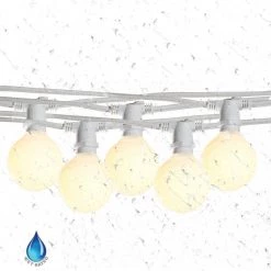 Outdoor/Indoor 25 ft. Plug-In G16 Bulb String Light with 15 Sockets-Bulbs included by Bulbrite -Deals Bulbrite Store white bulbrite string lights 810146 4f 1000