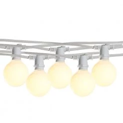 Outdoor/Indoor 25 ft. Plug-In G16 Bulb String Light with 15 Sockets-Bulbs included by Bulbrite -Deals Bulbrite Store white bulbrite string lights 810146 c3 1000